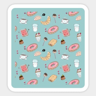 cute happy sweets pattern Sticker